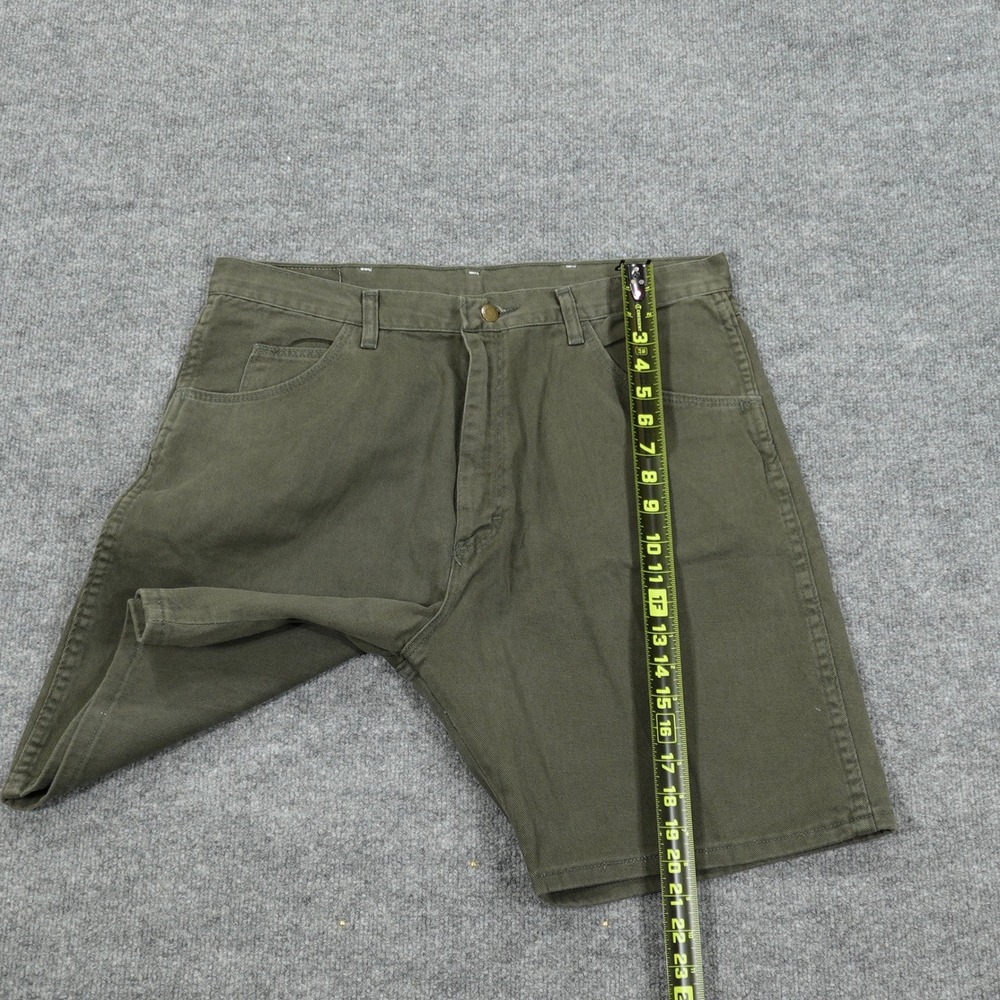 Vintage Wrangler Shorts Mens 38 Green Relaxed Fit Denim 100% Cotton Made in USA - Picture 7 of 8